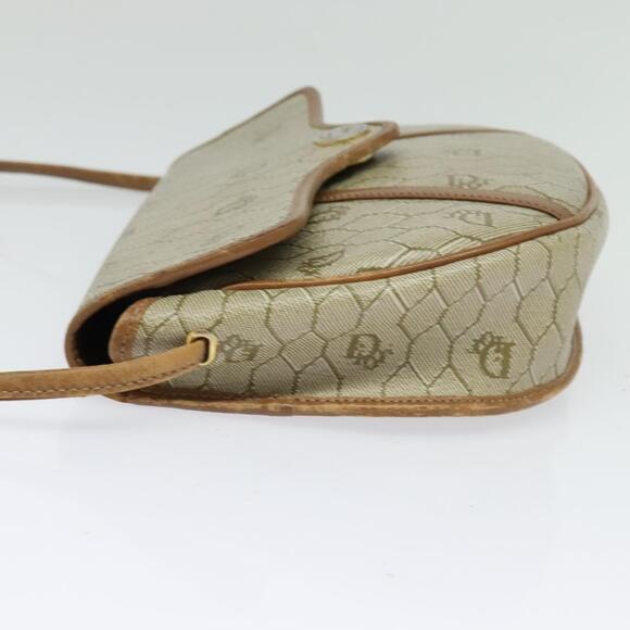 DIOR Honeycomb Canvas Shoulder Bag Pvc Beige Gold - Picture 4 of 12